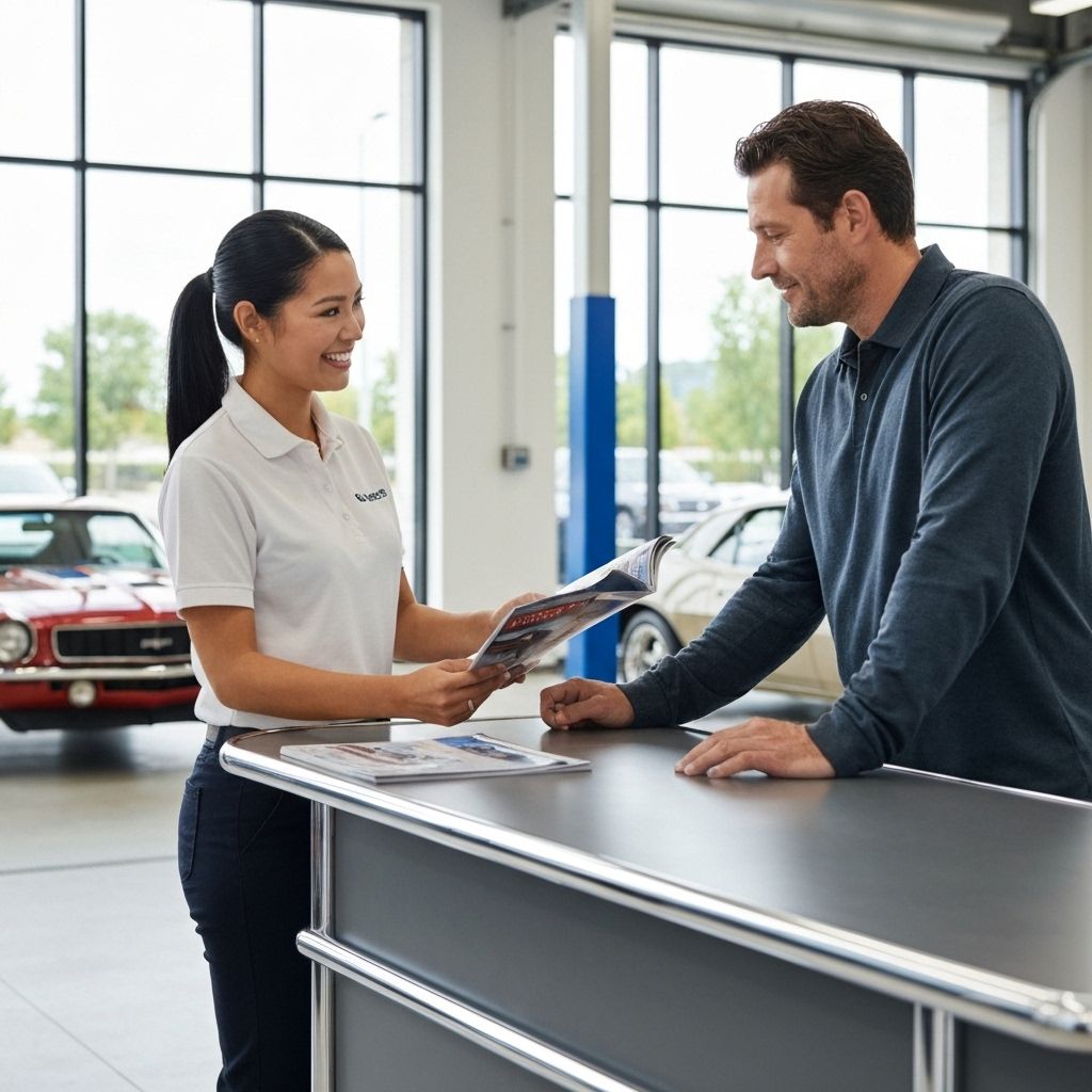 Customer buying auto parts